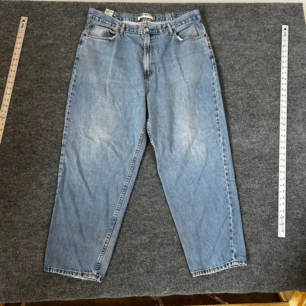 Levi's Jeans Mens 42x30 560 Comfort Fit Loose Tapered Light Wash Blue Denim